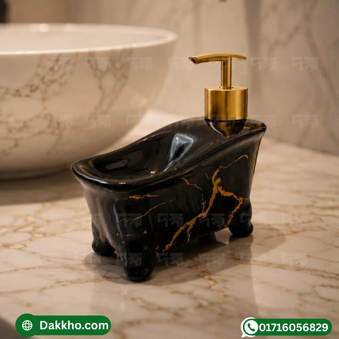 Luxury Black Bathtub Soap Dispenser | Ceramic Bathroom