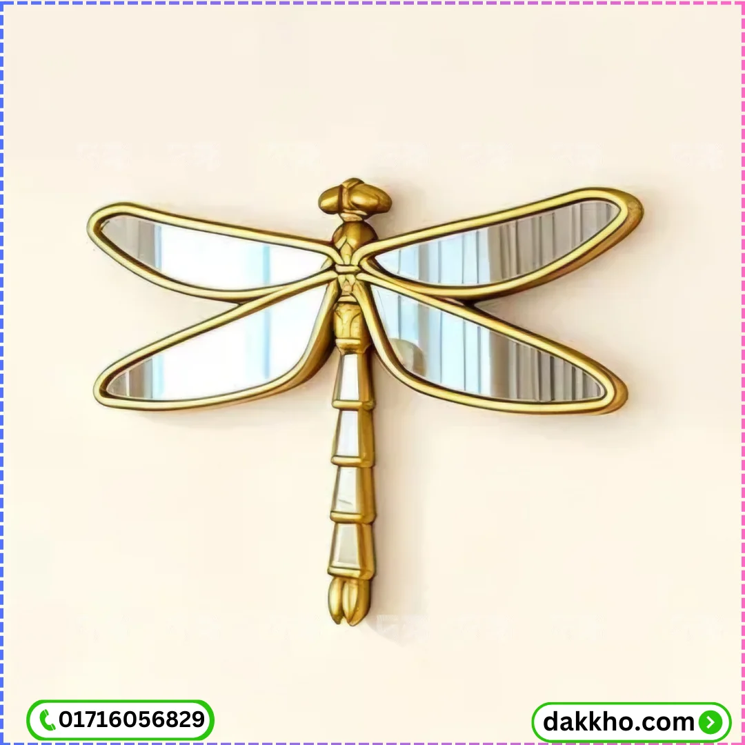 Luxury Gold Dragonfly Wall Mirror Home Decor