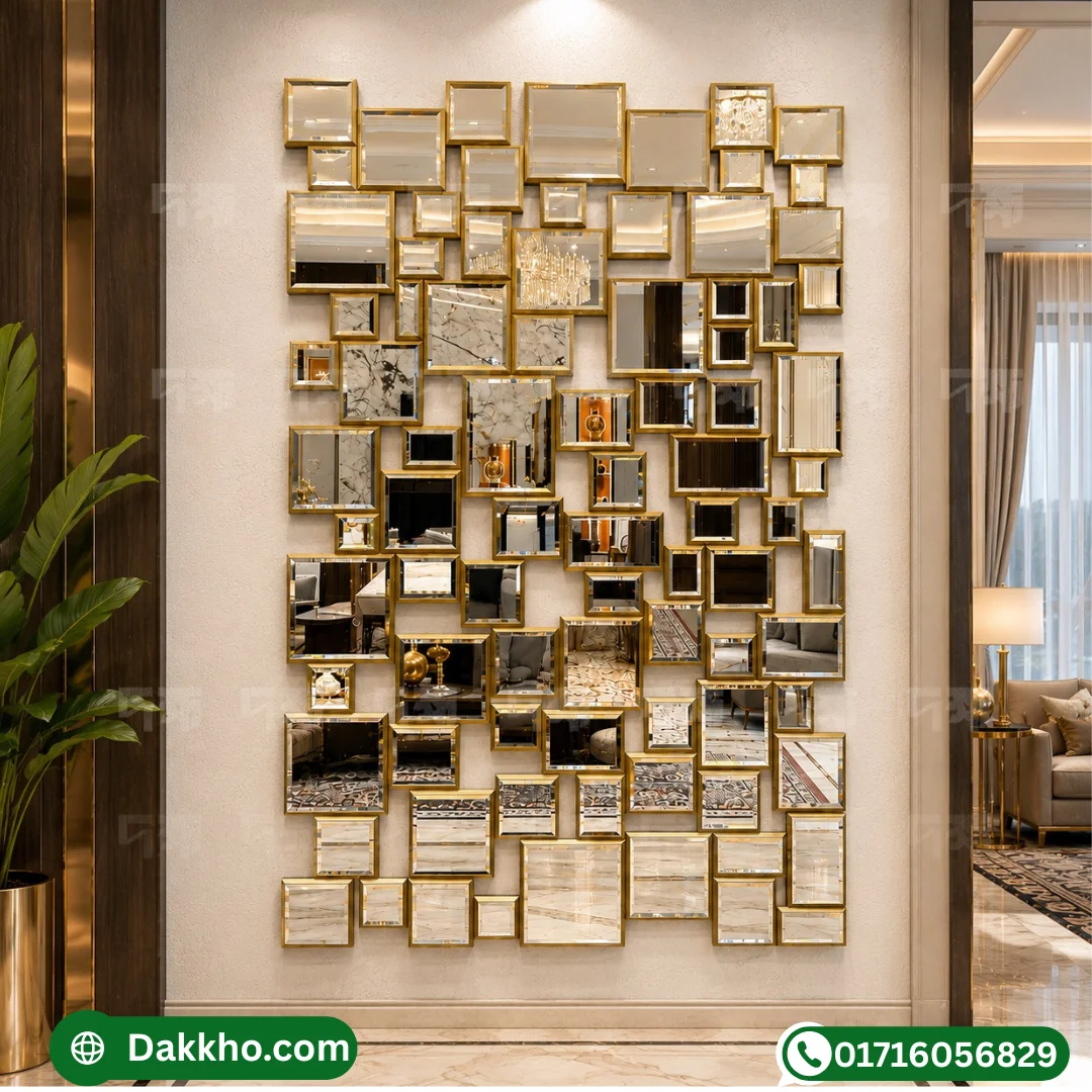 Premium Decorative Gold Wall Mirror for Luxury Interiors