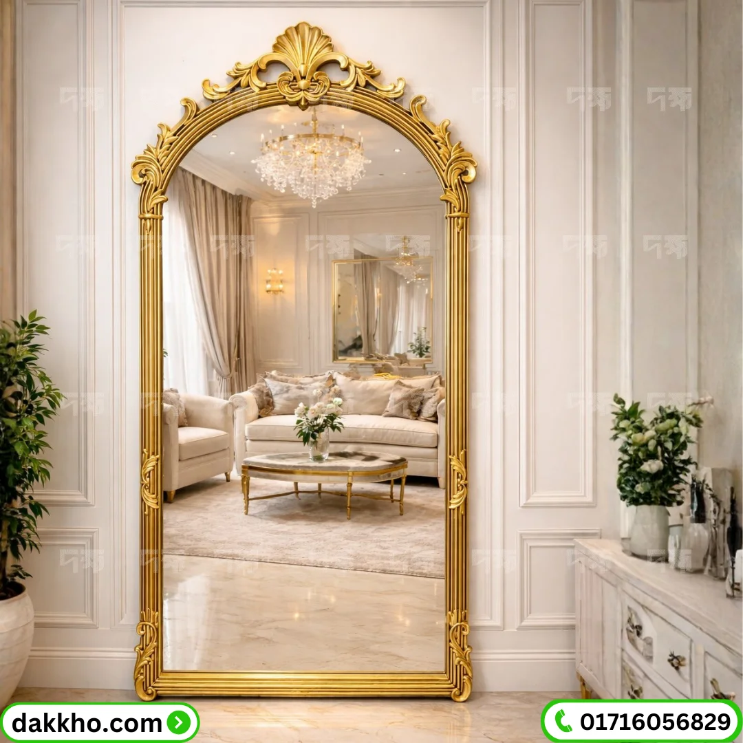 Luxury Ornate Gold Arch Full Length  Mirror