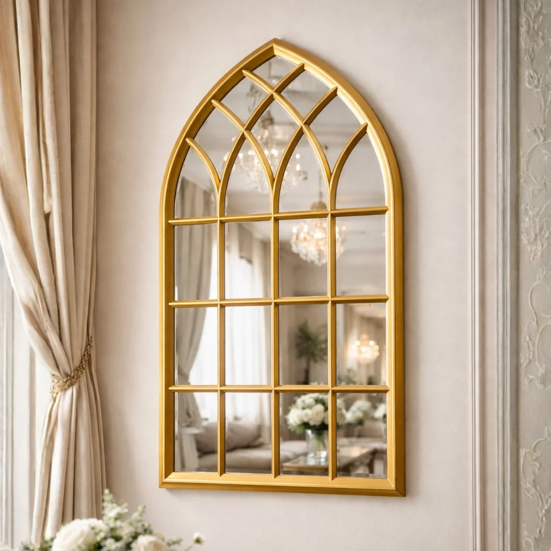 Luxury Gold Gothic Arch Wall Mirror